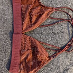 Rust/gold Victoria’s Secret Pink brand Striped Bralette